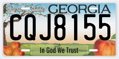 GA license plate CQJ8155