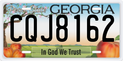 GA license plate CQJ8162