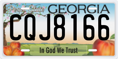 GA license plate CQJ8166
