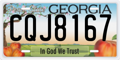 GA license plate CQJ8167