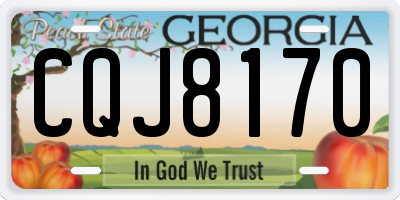 GA license plate CQJ8170