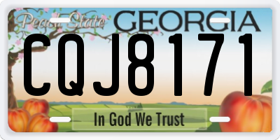 GA license plate CQJ8171