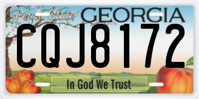 GA license plate CQJ8172
