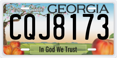GA license plate CQJ8173
