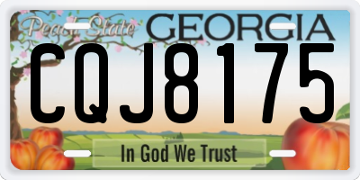 GA license plate CQJ8175