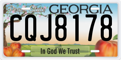 GA license plate CQJ8178