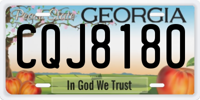GA license plate CQJ8180