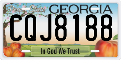 GA license plate CQJ8188
