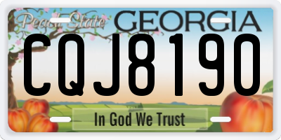 GA license plate CQJ8190