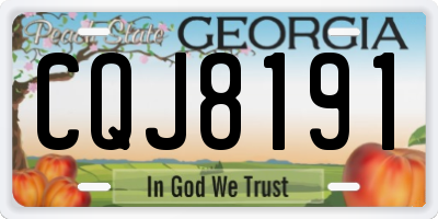 GA license plate CQJ8191
