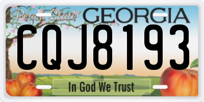 GA license plate CQJ8193