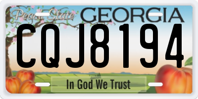 GA license plate CQJ8194