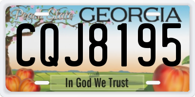 GA license plate CQJ8195