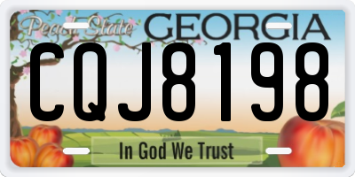 GA license plate CQJ8198