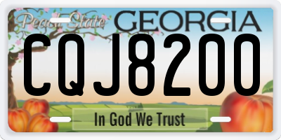 GA license plate CQJ8200