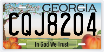GA license plate CQJ8204