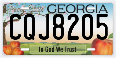 GA license plate CQJ8205