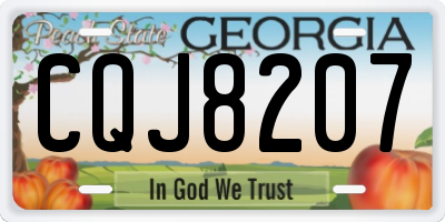 GA license plate CQJ8207