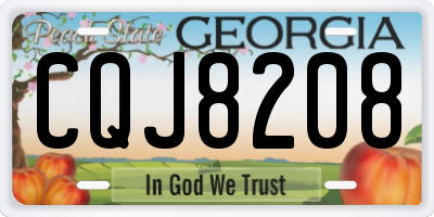 GA license plate CQJ8208