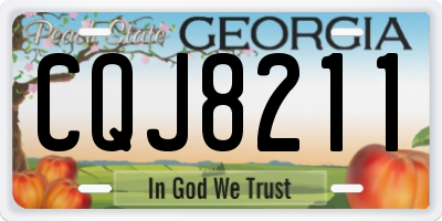 GA license plate CQJ8211