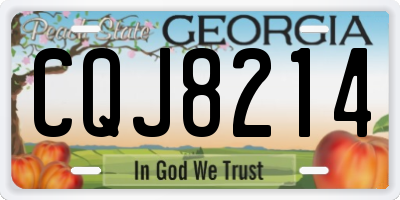 GA license plate CQJ8214