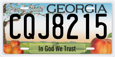 GA license plate CQJ8215