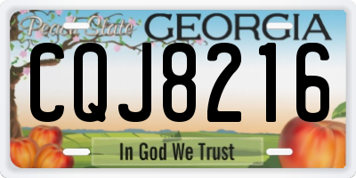 GA license plate CQJ8216
