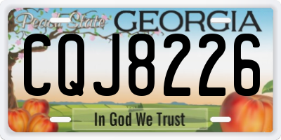 GA license plate CQJ8226