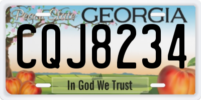 GA license plate CQJ8234