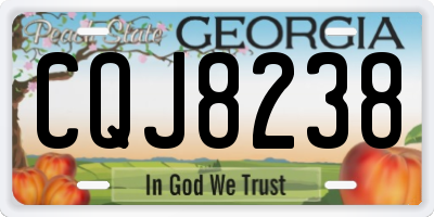 GA license plate CQJ8238
