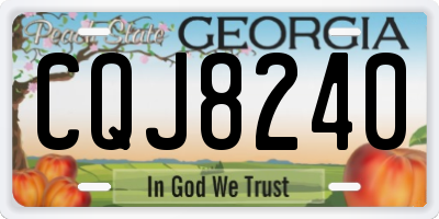 GA license plate CQJ8240