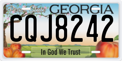 GA license plate CQJ8242