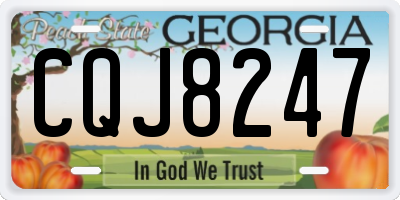 GA license plate CQJ8247