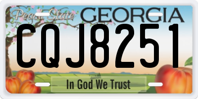 GA license plate CQJ8251