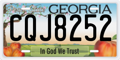 GA license plate CQJ8252