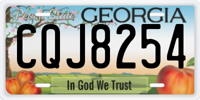 GA license plate CQJ8254