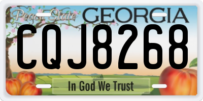 GA license plate CQJ8268