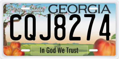 GA license plate CQJ8274