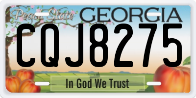 GA license plate CQJ8275