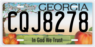 GA license plate CQJ8278