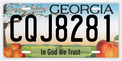 GA license plate CQJ8281