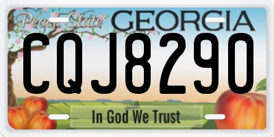 GA license plate CQJ8290