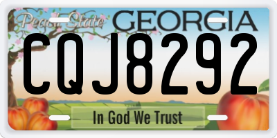 GA license plate CQJ8292
