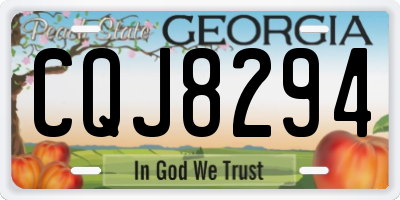 GA license plate CQJ8294