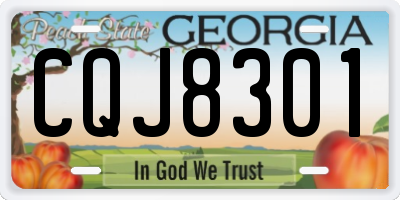 GA license plate CQJ8301