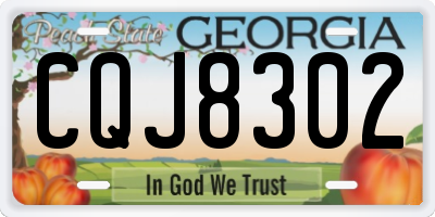 GA license plate CQJ8302