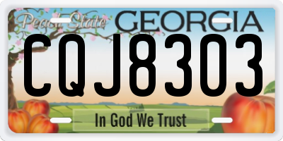 GA license plate CQJ8303