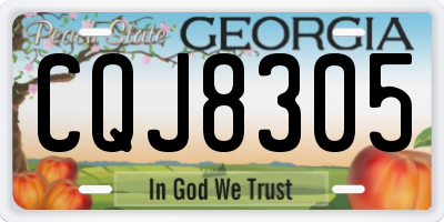 GA license plate CQJ8305