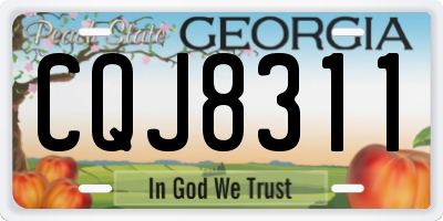 GA license plate CQJ8311