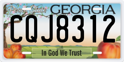 GA license plate CQJ8312